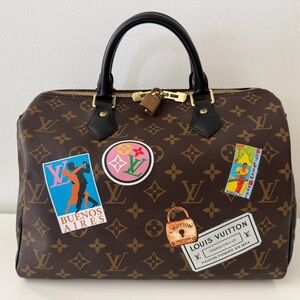 Louis Vuitton My World Tour Monogram Speedy Bandouliere 30 Canvas Bag Handbag
